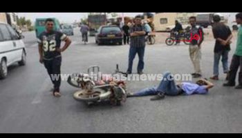 إنقلاب دراجة نارية بالفيوم